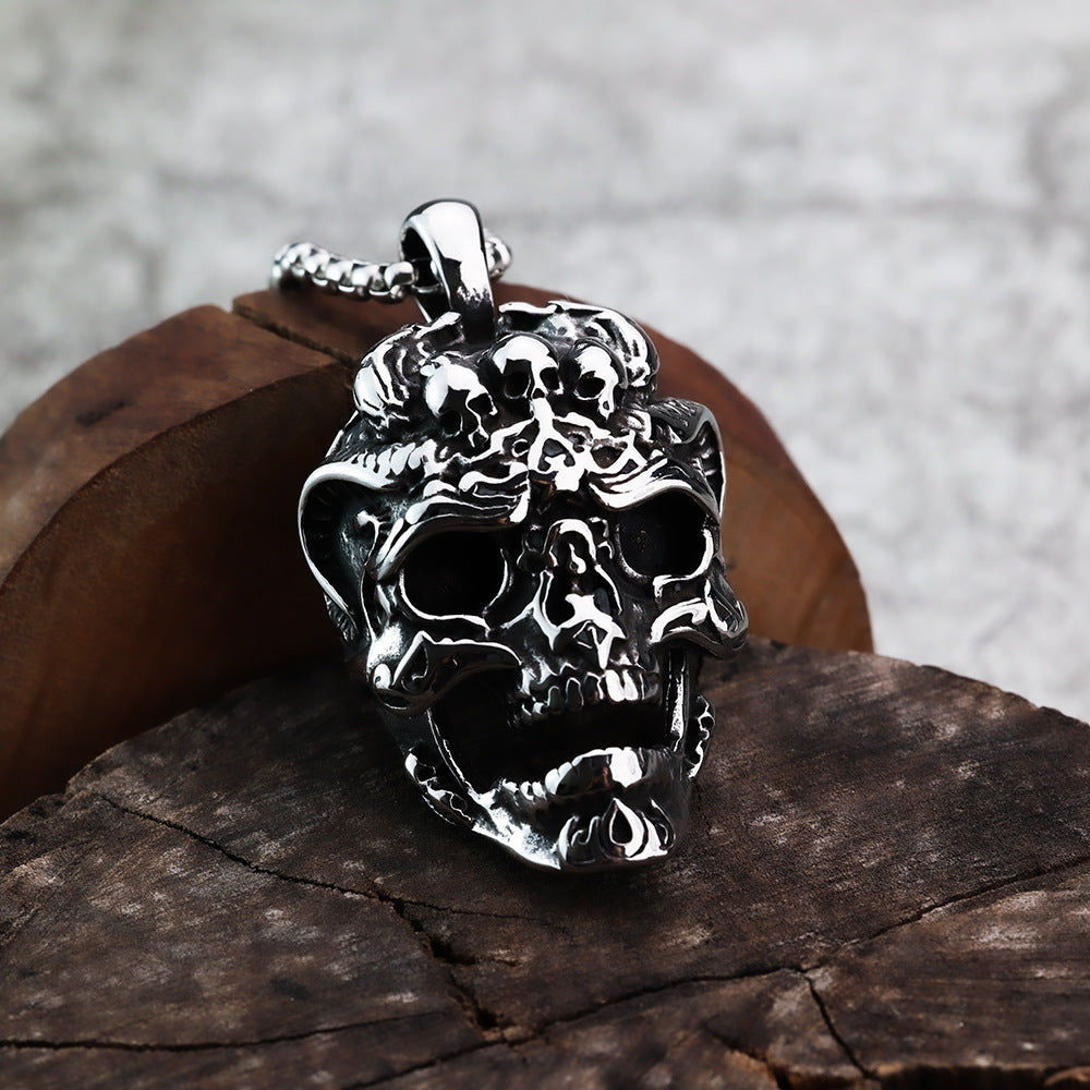 Punk Skull Dragon Stainless Steel Men's Pendant Necklace
