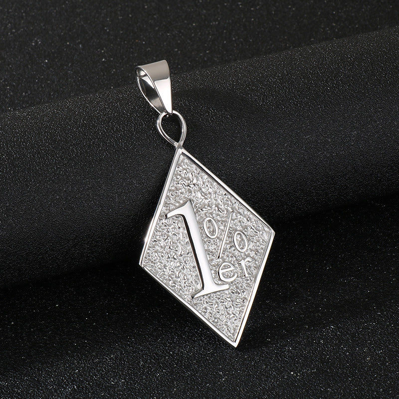 Planderful Rhombus Pendant Titanium Steel For Men Trending