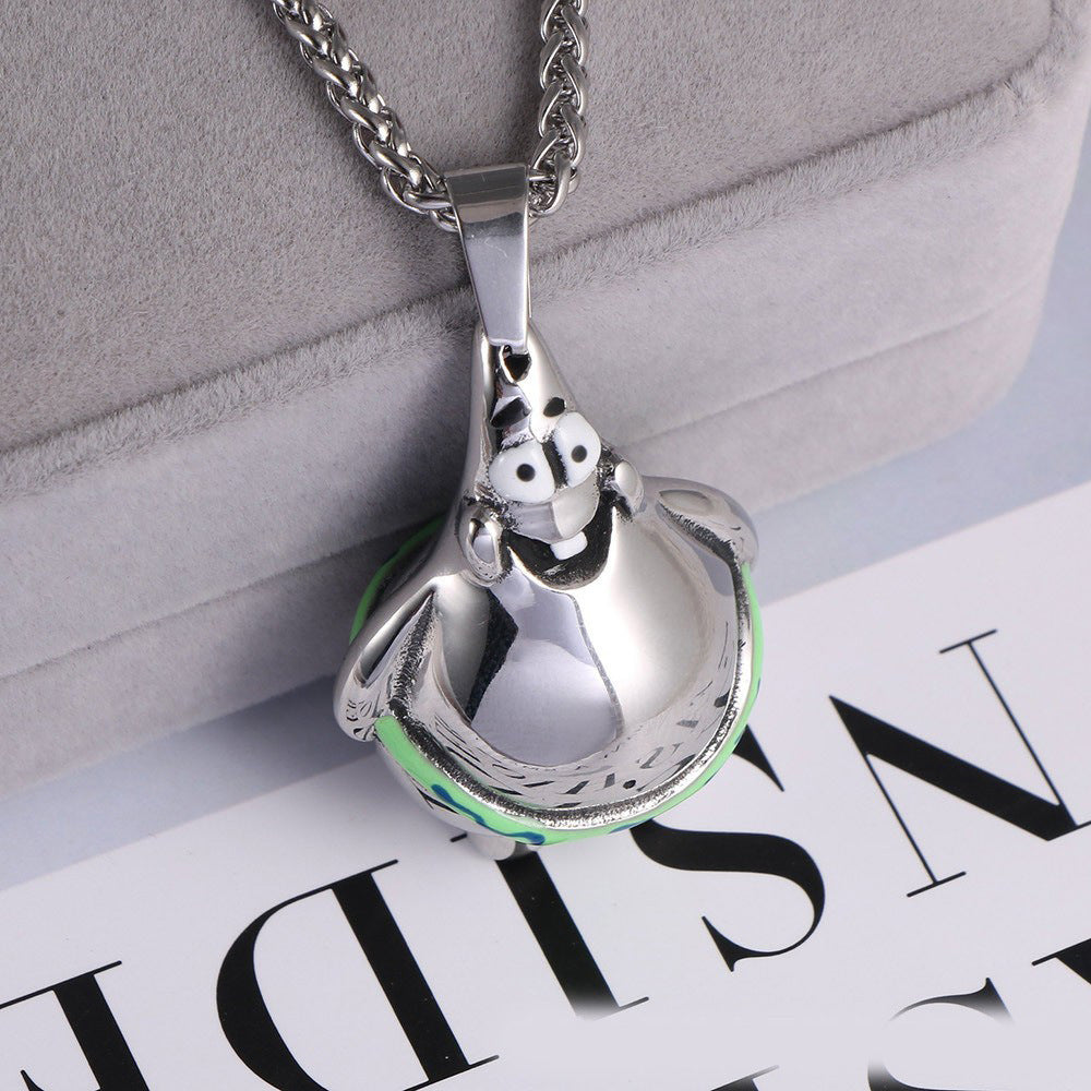 Animation Cute Stainless Steel Drip Pendant – Cute Cartoon Patrick Star Men & Women Necklace