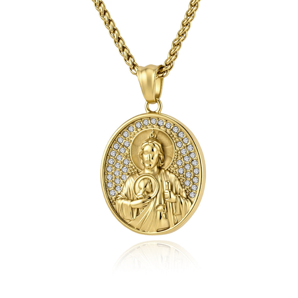 Stainless Steel Zircon Vintage Necklace