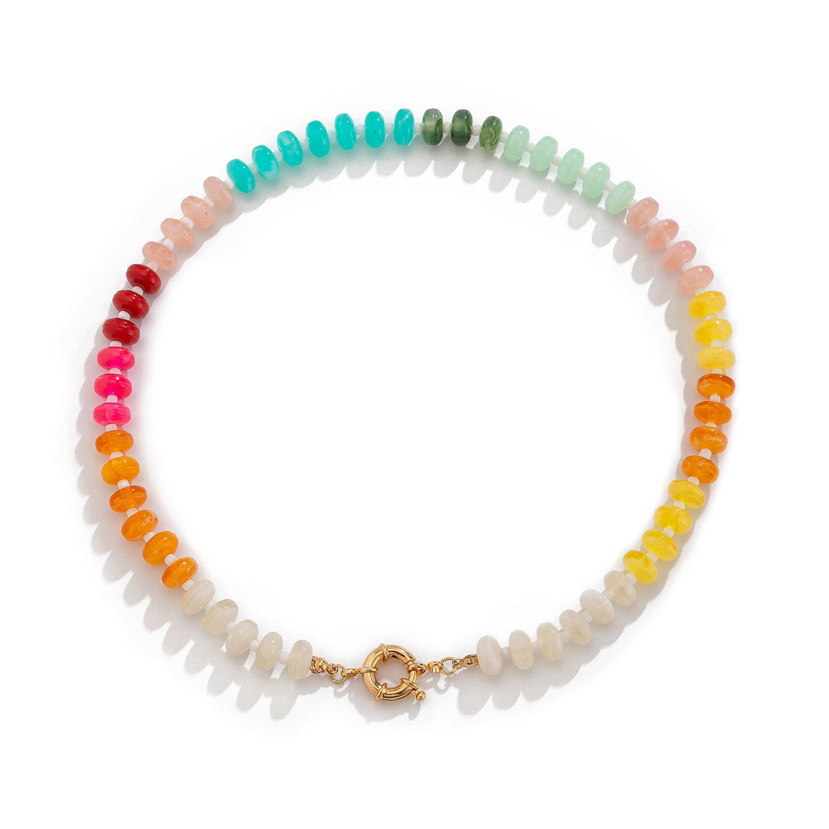 Rainbow Acrylic Beaded Necklace Collection
