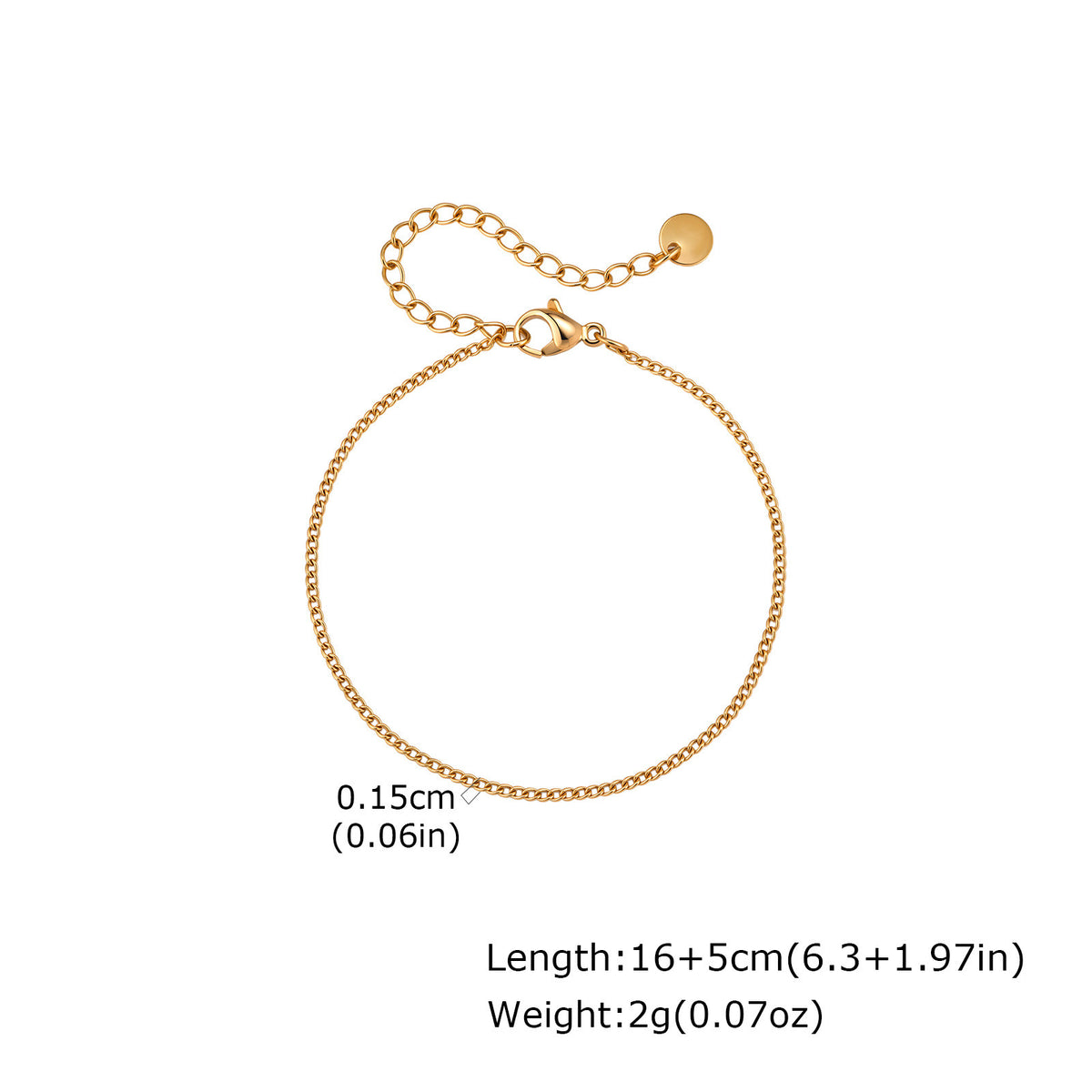 Slim Herringbone Stainless Steel Bracelet