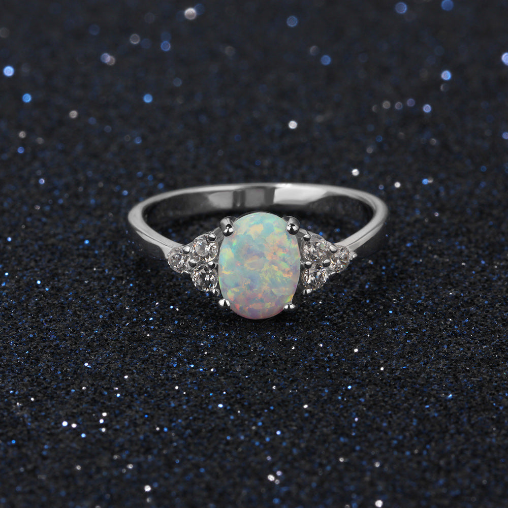 Planderful Jewelry Opal Ring Sterling Silver S925