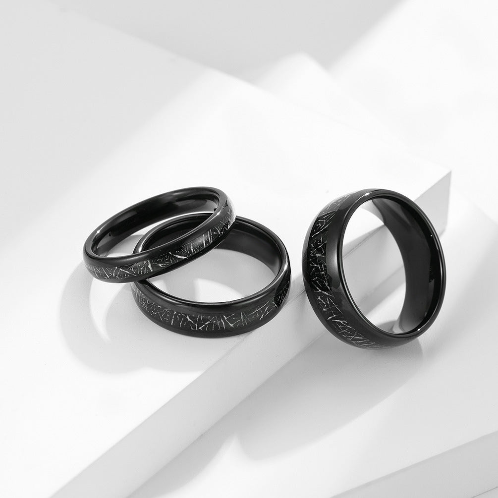 Amazon 468mm Tungsten Steel Inlaid Black Silk Ring Couples