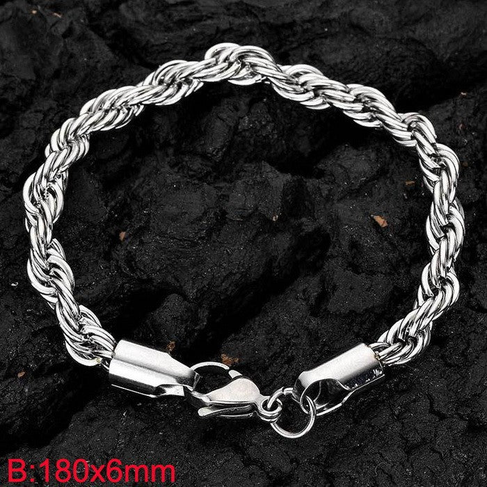 Twist Twist Rope Bracelet – In Europe & The United States – Stainless Steel Twist Chain