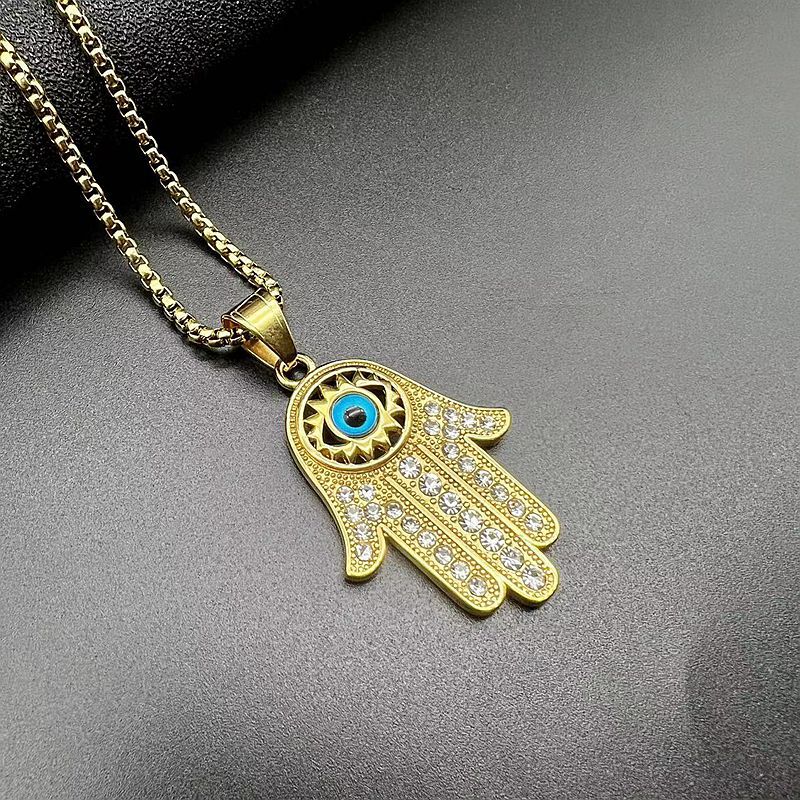 Rhinestone Necklace – Statement Fatima Hand