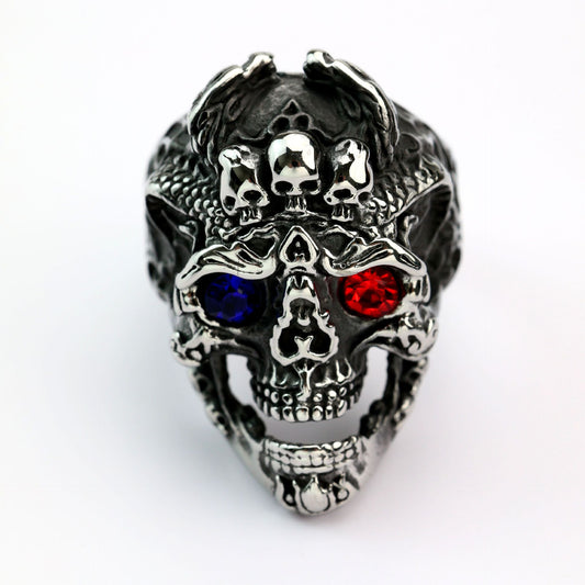 Punk Skull Stainless Steel Men's Ring