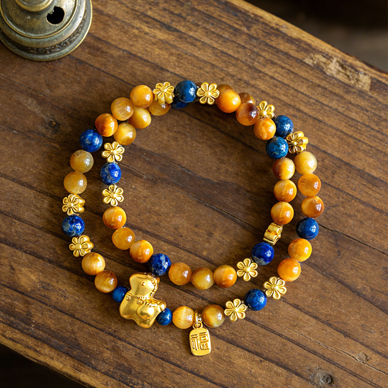 Lapis Lazuli Horse Eye Bracelet