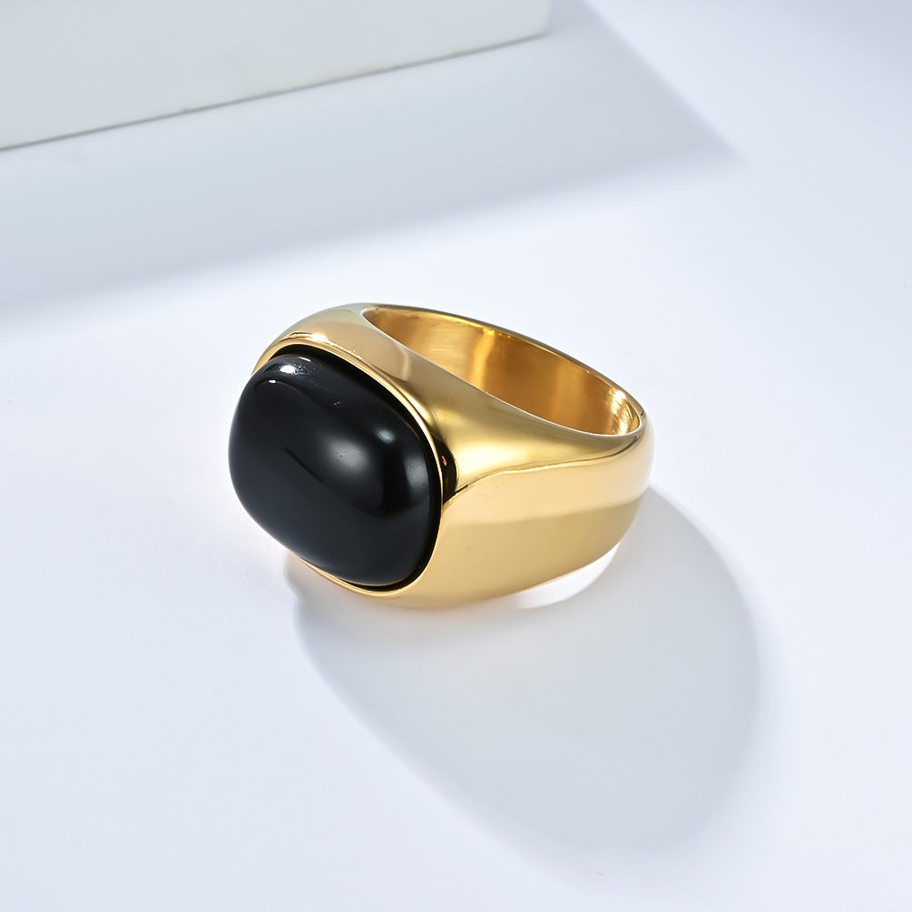 Planderful Tiger Eye Ring Titanium Steel For Men High End Masculine Jewelry Everyday Genie Collection