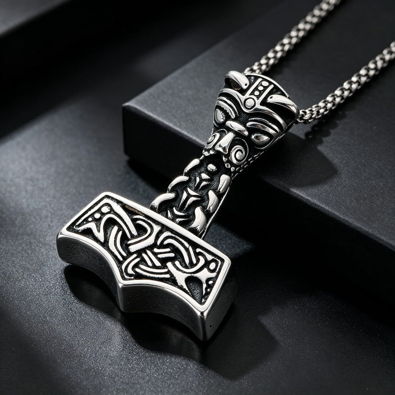 Nordic Viking Quake Stainless Steel Men's Pendant Vintage Irish Knot Mythical Pendant Necklace