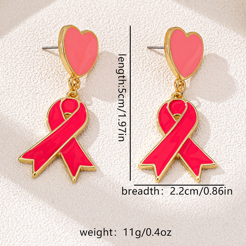 Planderful Vienna Verve Earrings – Elegant Metal Design with Pink Drip Detail