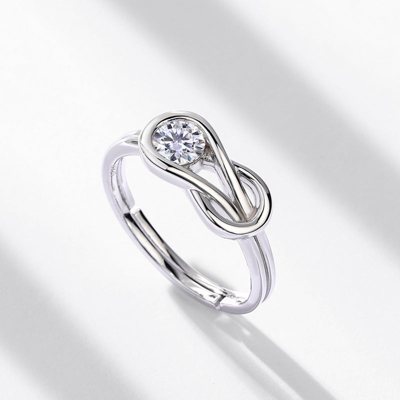 Planderful Geometric Moissanite Sterling Silver Ring – 5 × 5 mm, 0.45 ct