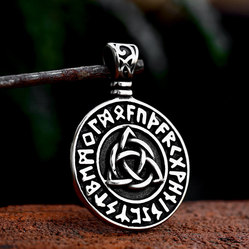 Titanium Steel Celtic Knot and Nordic Rune Pendant for Men - Wholesale Jewelry