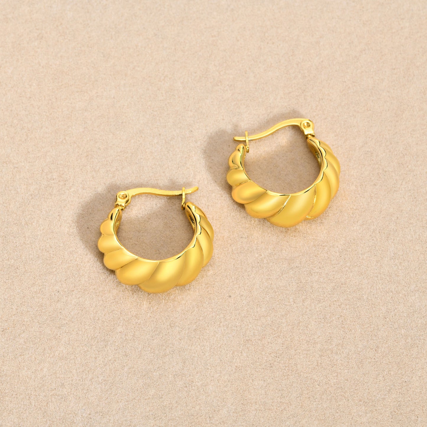 Cross-Border Earrings Wholesale Stainless Steel Women's Fashion Twist Earrings Gold