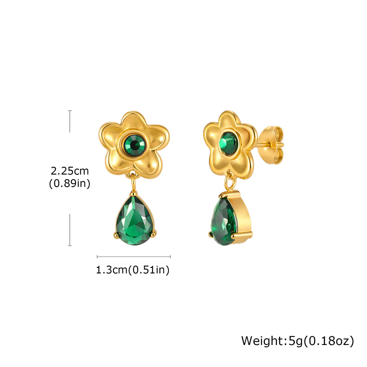 Zircon Floral Vintage Earrings