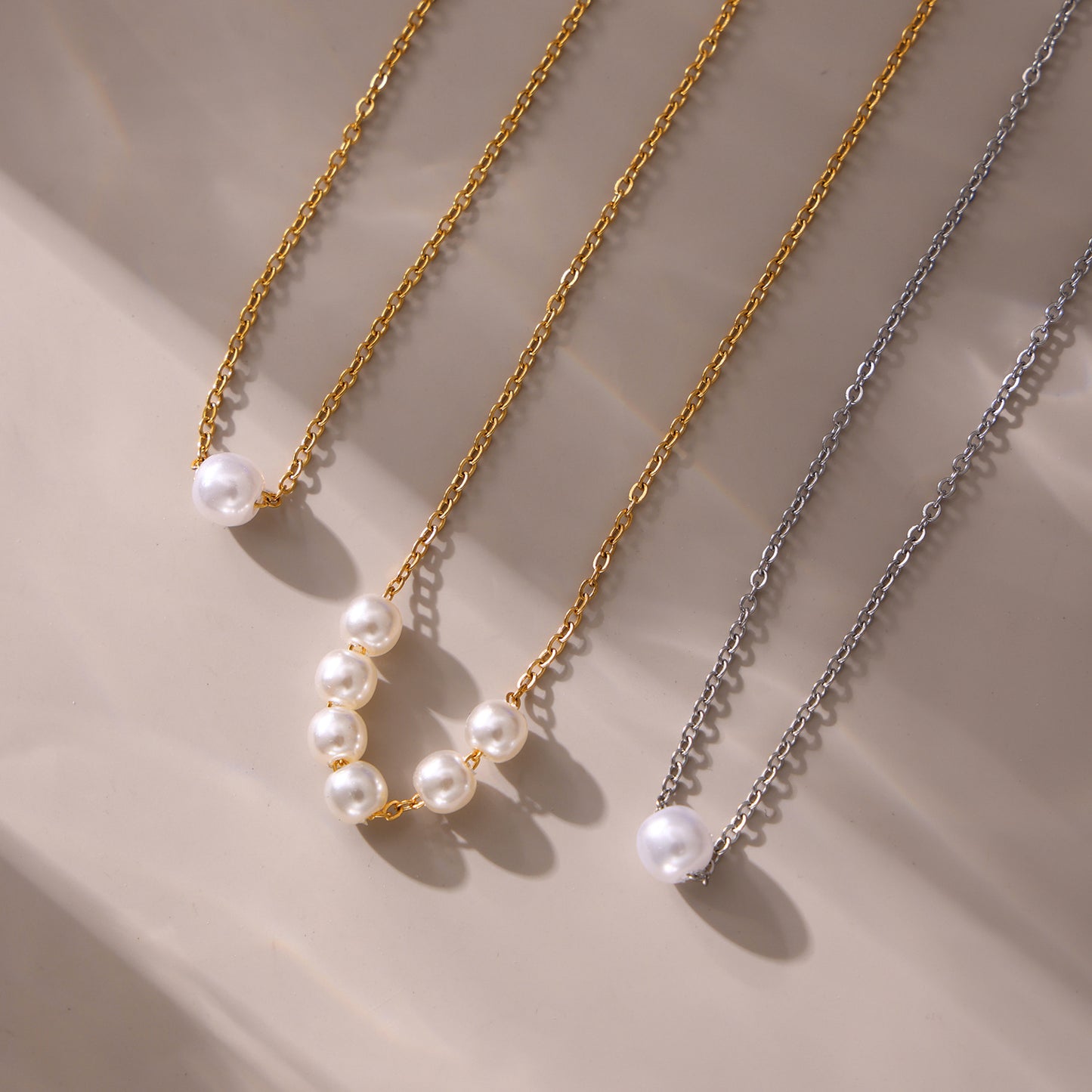 Planderful 18K Gold Plated Bead Collarbone Necklace Women