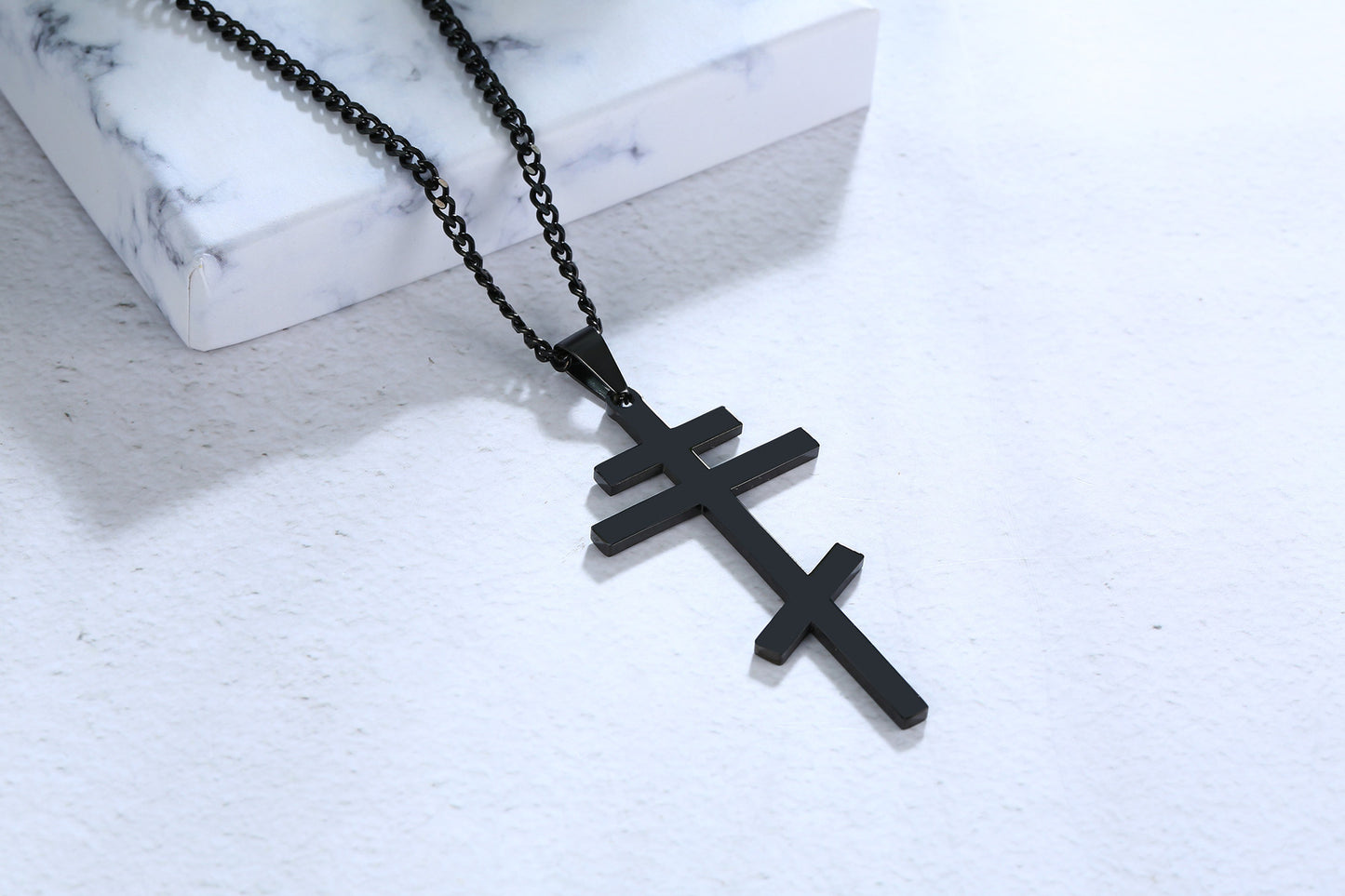 Retro Stainless Steel Cross Pendant Titanium Steel Necklace