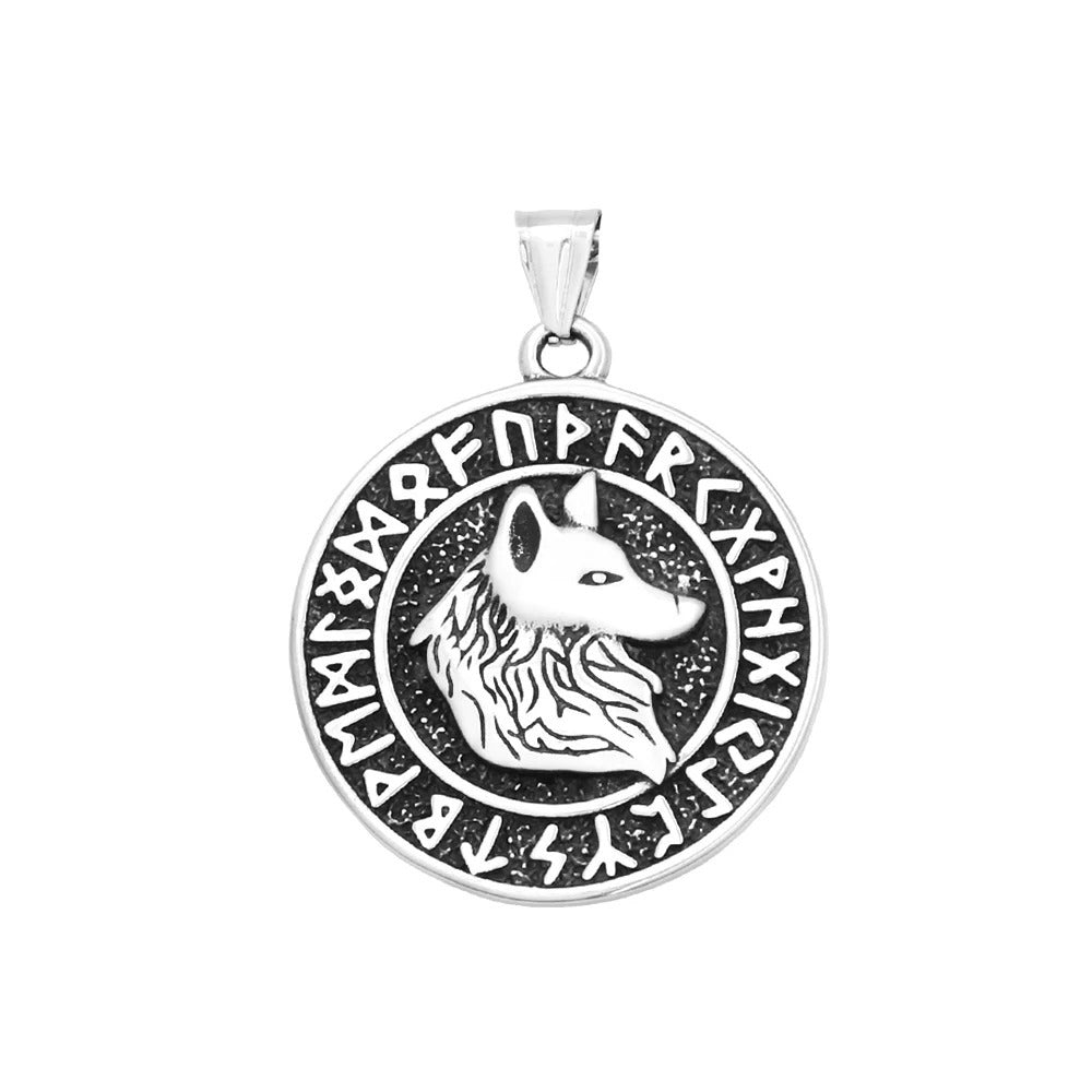 Viking Wolf Stainless Steel Men's Pendant Necklace