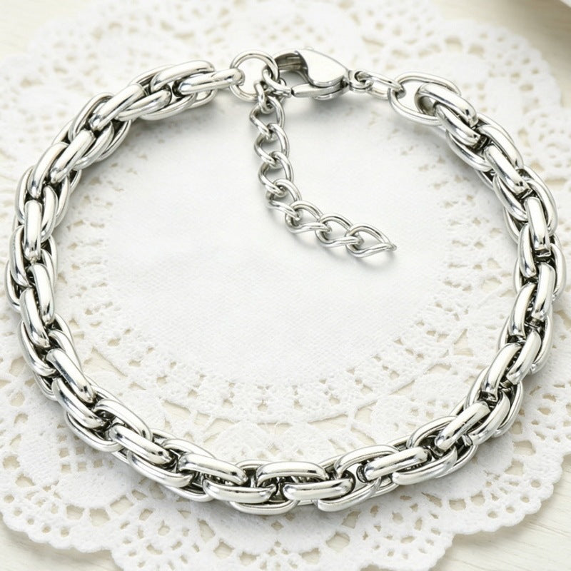 Thick Oval Cuban Unisex Bracelet Commuter Neutral Style Source
