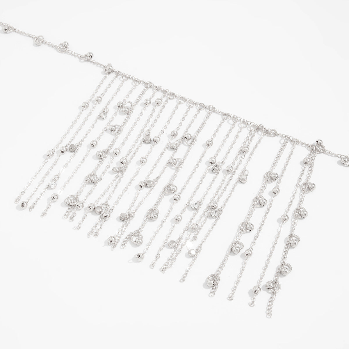 Crystal-Style Ball Fringe Necklace