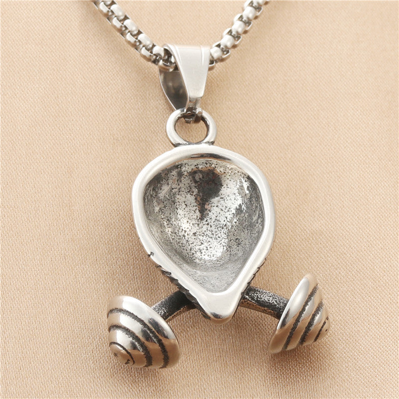 Titanium Steel Lion Pendant Necklace for Men - Retro Punk Style by Planderful