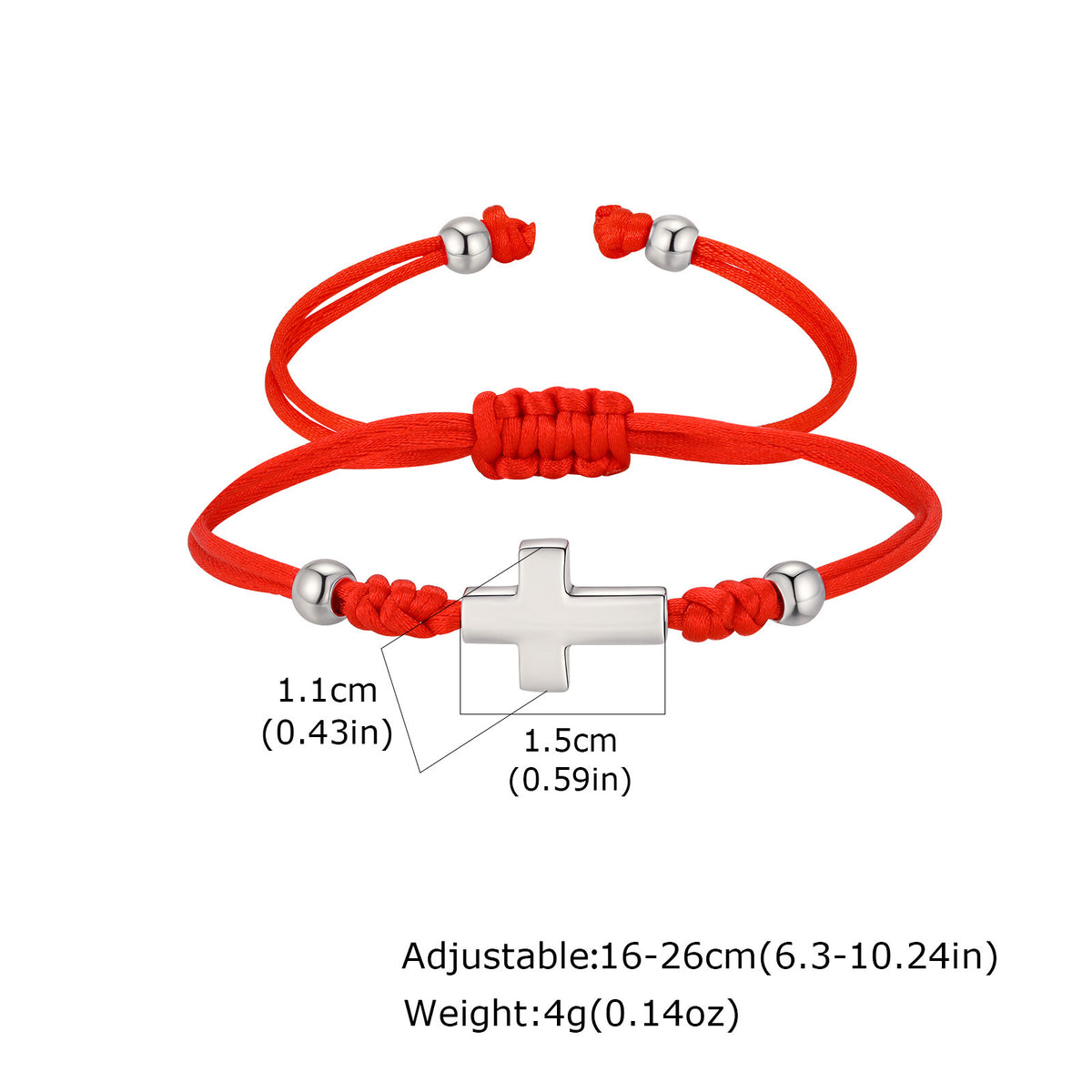 Cross Braided Adjustable Stainless Steel Bracelet