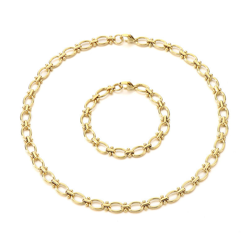 Cross Knot Bracelet 18K Gold Plated Stainless Steel Chain