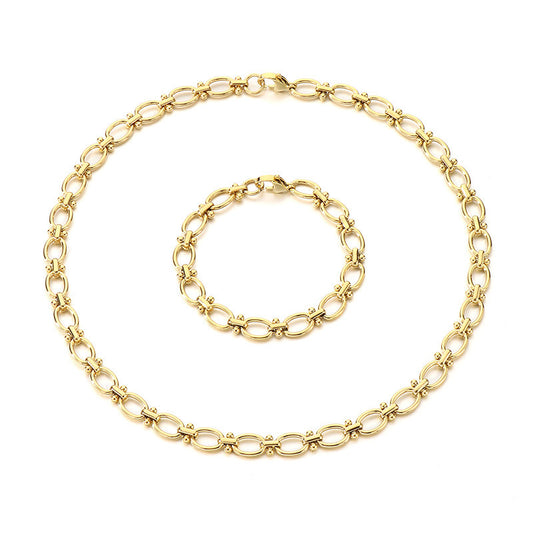Cross Knot Bracelet 18K Gold Plated Stainless Steel Chain