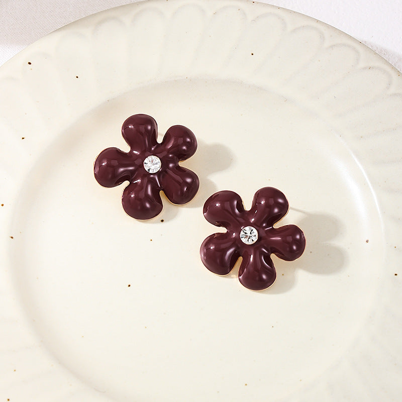 Planderful Vienna Verve Earrings – Summer Fresh Metal Color Zircon-Encrusted Design