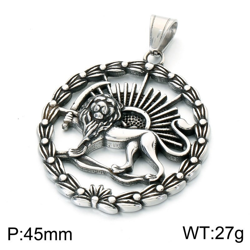 Nordic Viking Tree Of Life Pendant Retro Lion King Faucet Compass Stainless Steel Necklace