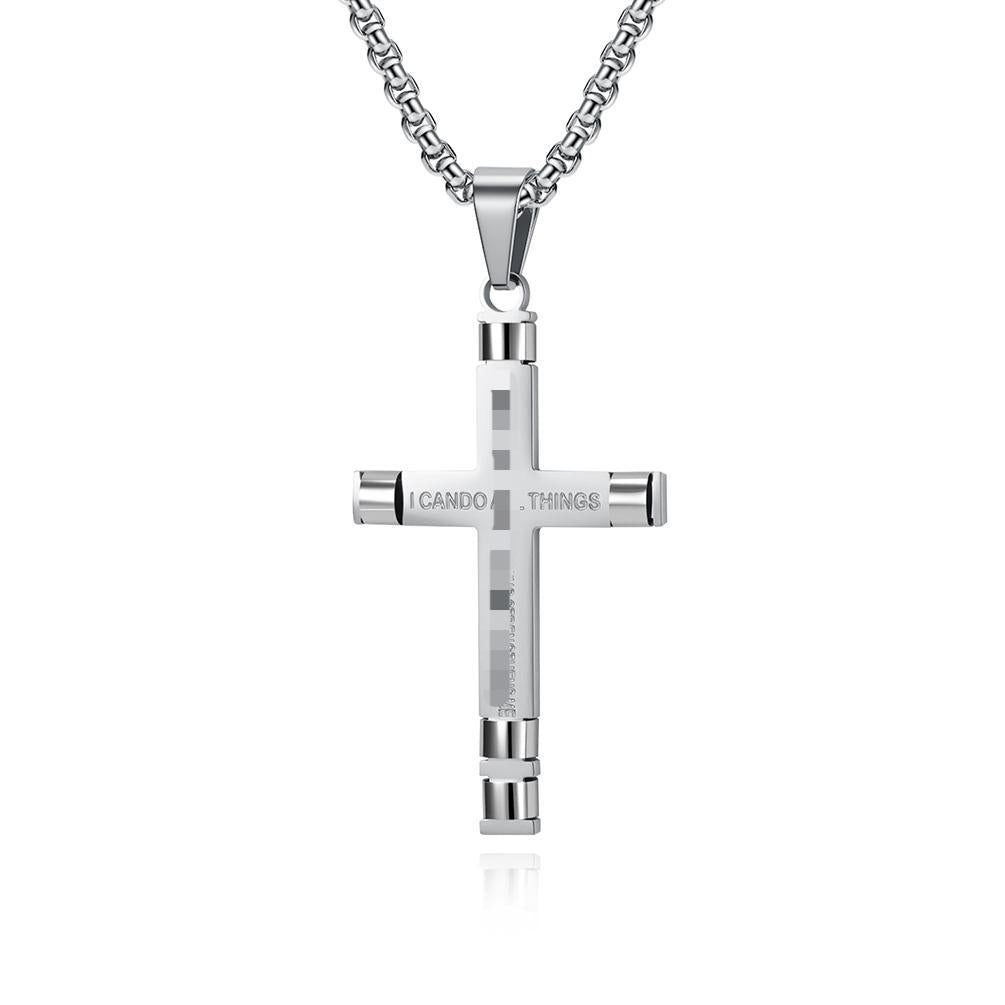 Inspirational Cross Pendant Necklace — Three Finishes