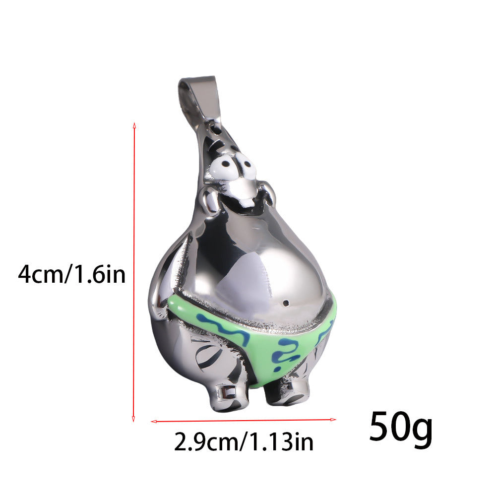 Animation Cute Stainless Steel Drip Pendant – Cute Cartoon Patrick Star Men & Women Necklace