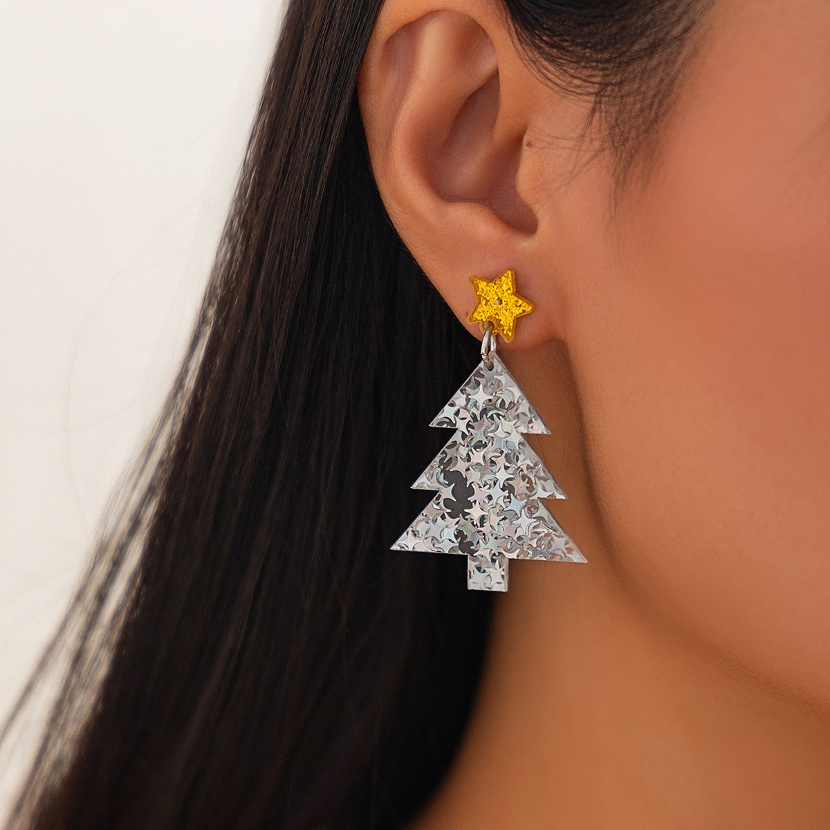 Planderful Vienna Verve Christmas Earrings Fringed Pendant For Women Elk Tree Design Statement