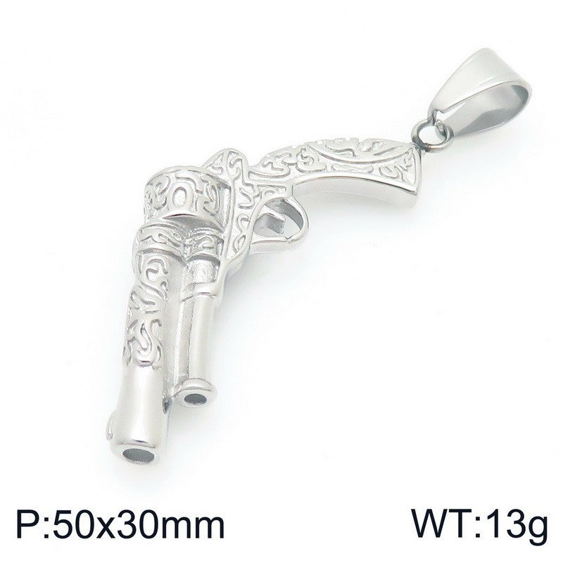 Planderful Everyday Genie Stainless Steel Pistol Pendant Men