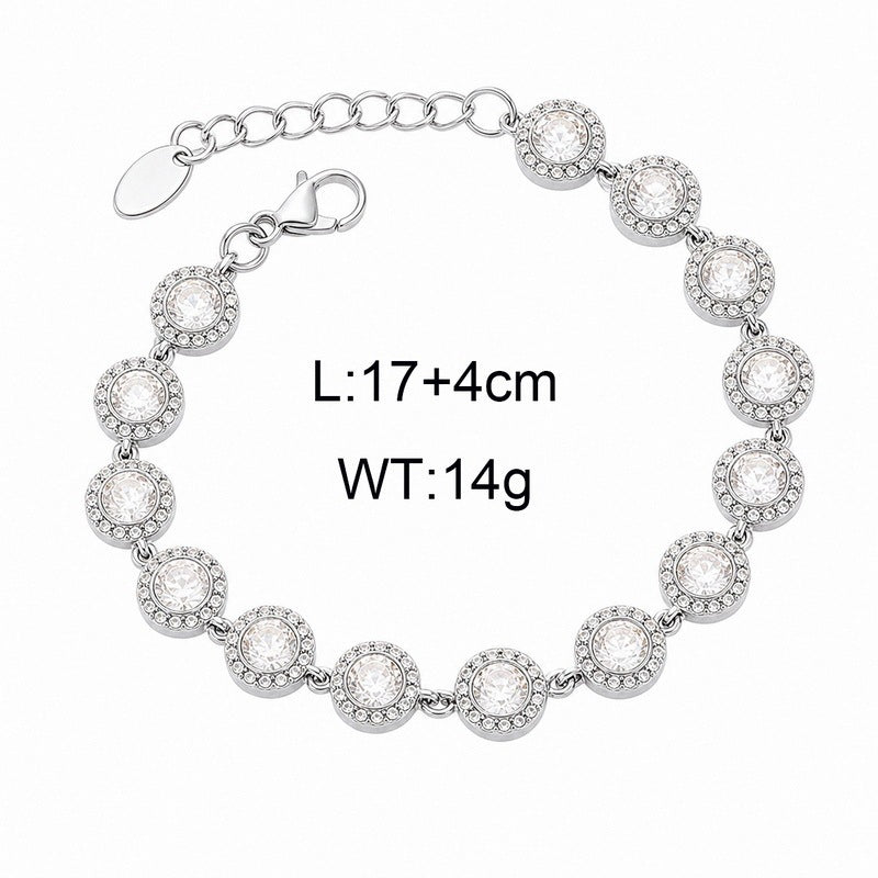 Dopamine Color Full Zircon Bracelet Gypsy Stainless Steel Women's