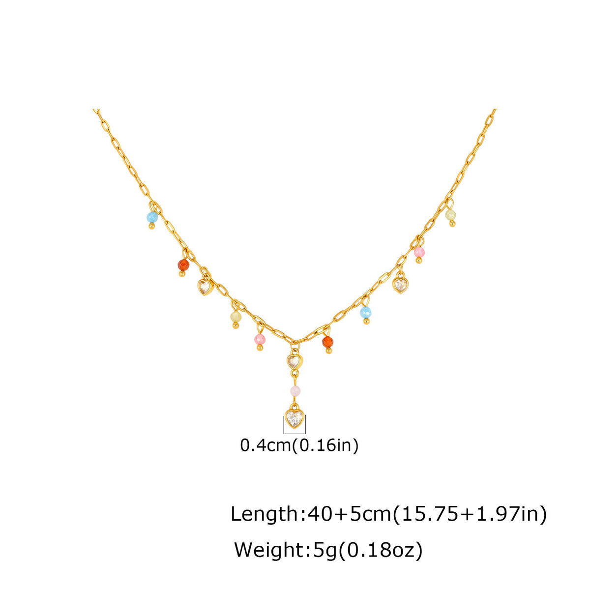 Women's Stainless Steel Horse Eye Zircon Wave Bead Necklace Stacked With Daily Gifts