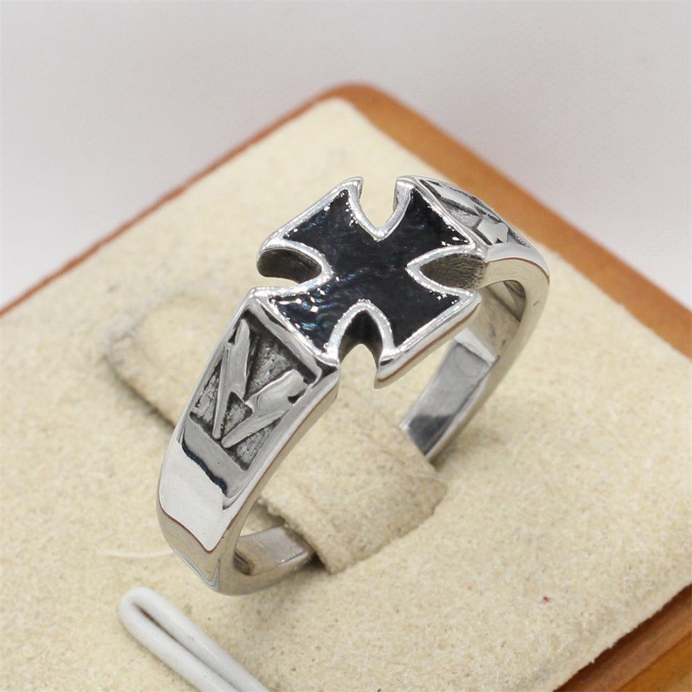 Planderful Cross Titanium Steel Ring Unisex Durable Jewelry For Men And Women Everyday Genie