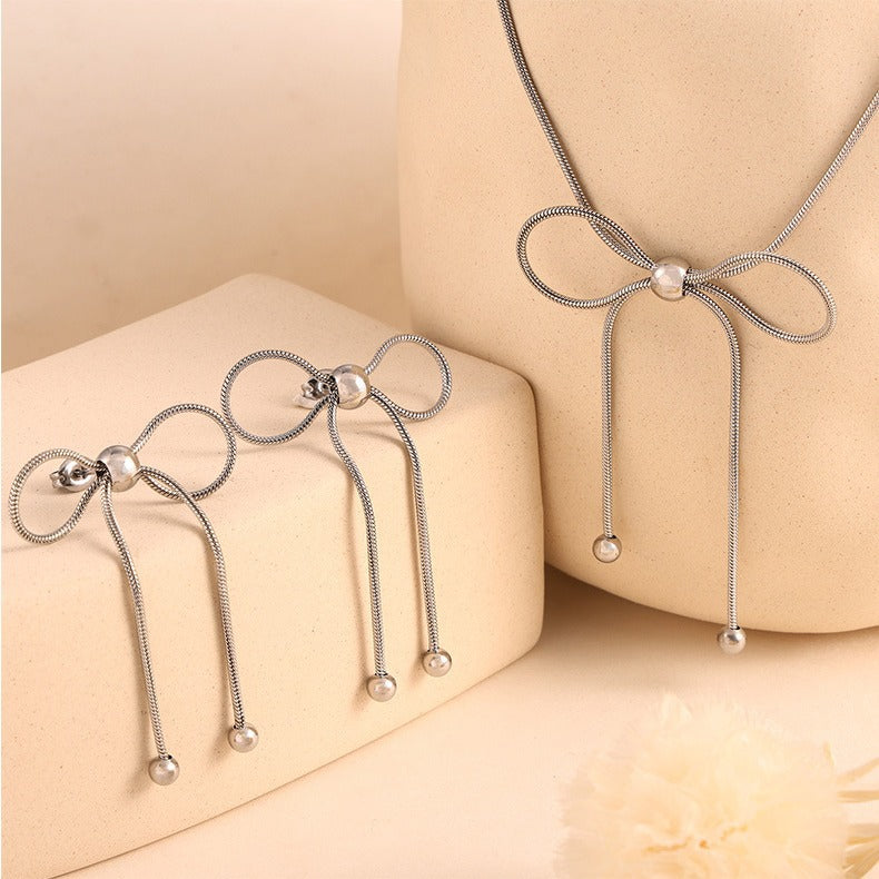Butterfly Dream Titanium Steel Gold-plated Jewelry Set for Internet Celebrities