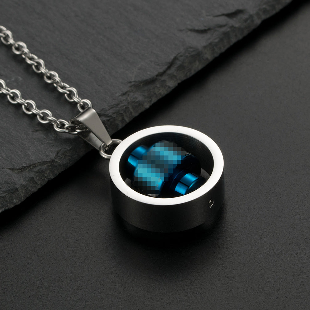 Steel Necklace – Statement Rotatable Scripture Pendant