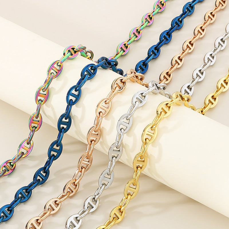 Hip Hop Trend Japanese Bracelet and Necklace Titanium Steel