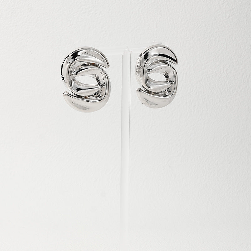 Irregular Geometric Metal Stud Earrings - Vienna Verve Collection