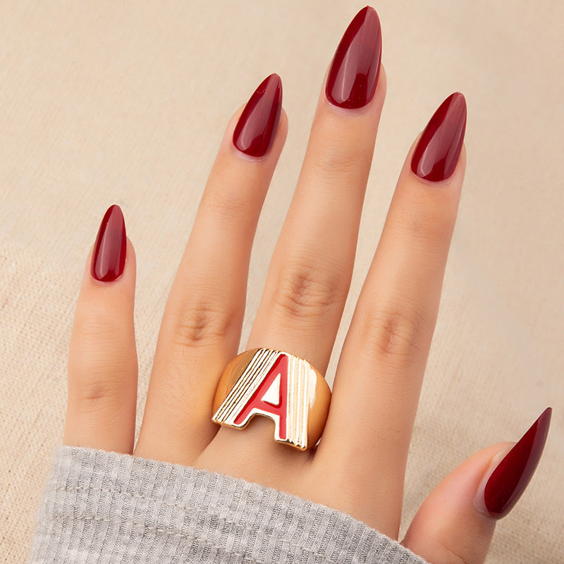Vienna Verve Collection: Allure of the European and American Glaze Letter A Ring