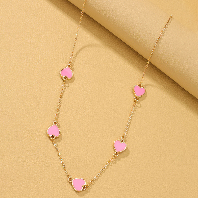 Elegant Glazed Love Collar Necklace for Women - Vienna Verve Collection