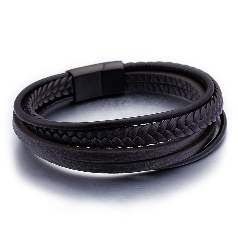 Planderful Everyday Genie Men Handwoven Leather Bracelet