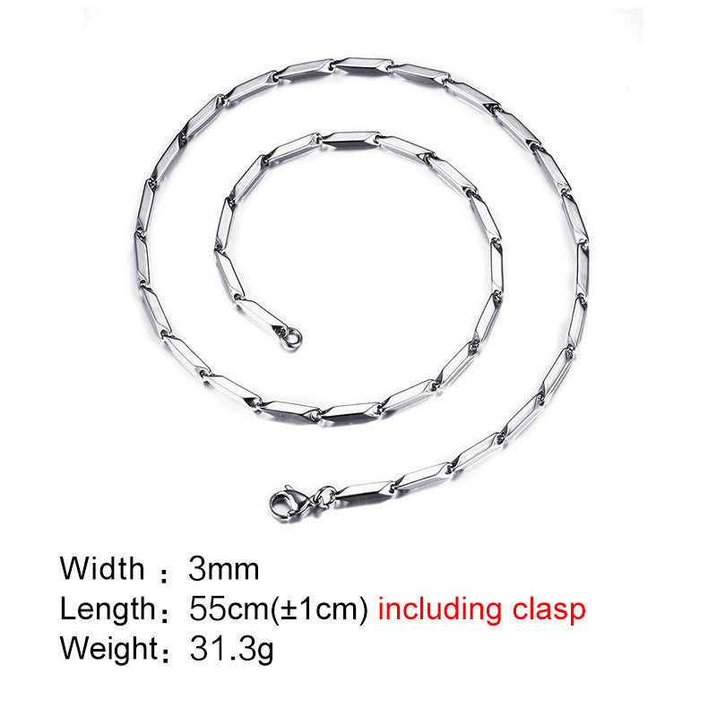 Titanium Steel Necklace Rhombus Chain Men's Jewelry