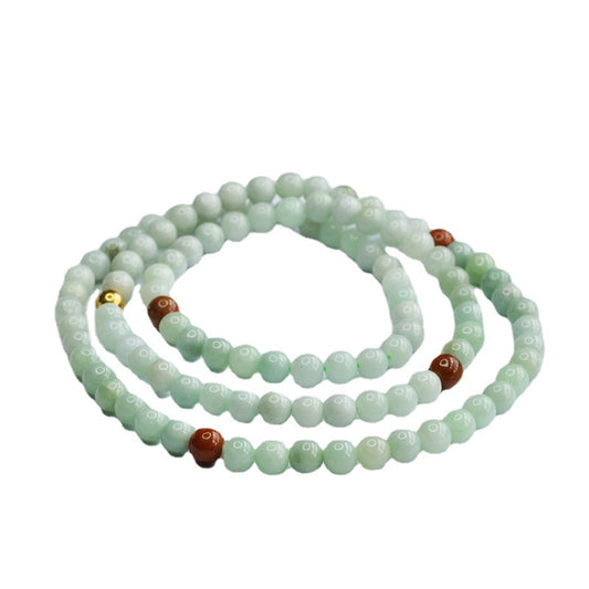 Natural A Grade Jade Necklace Colourful 108 Buddha Beads String Jade