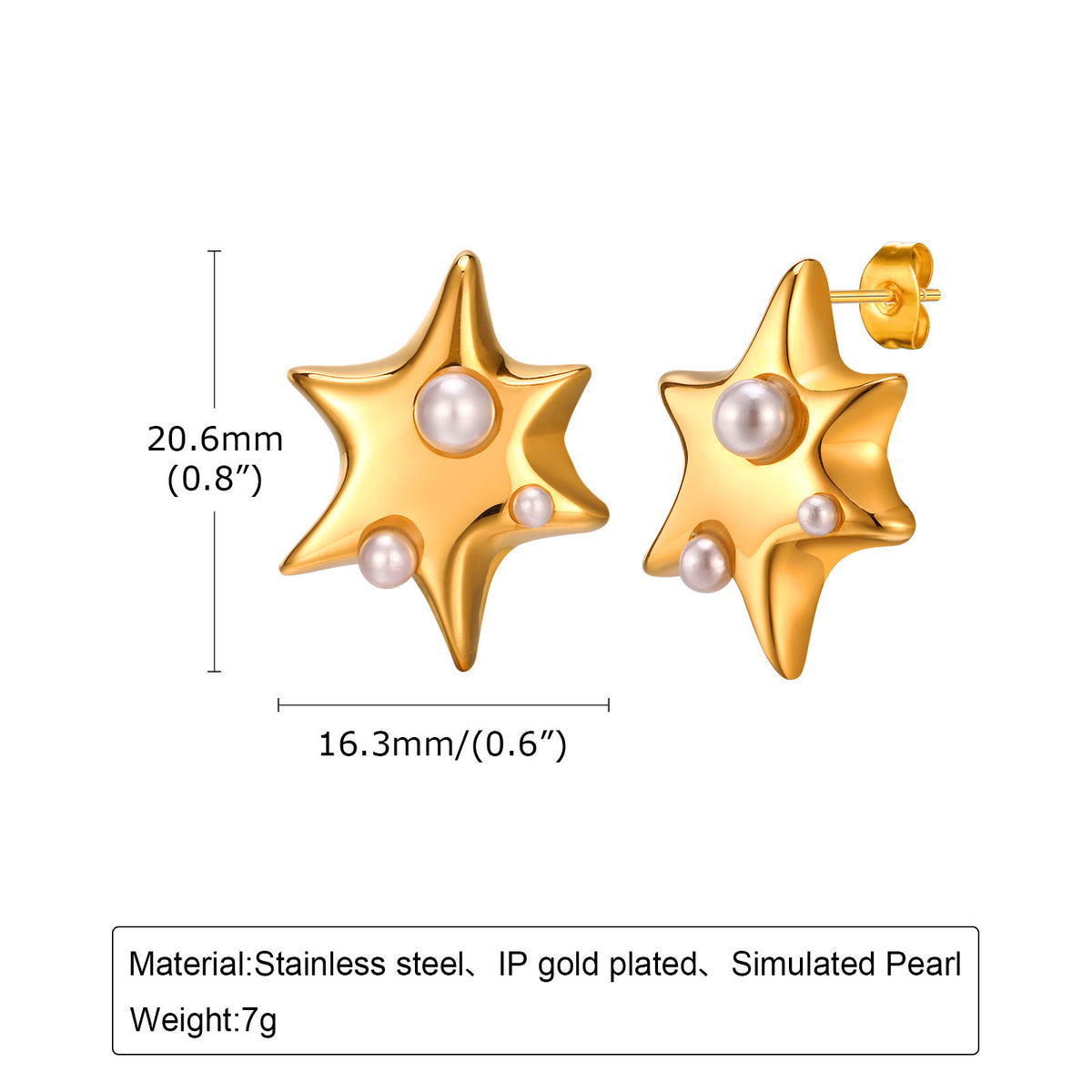 Stainless Steel Pearl Earrings