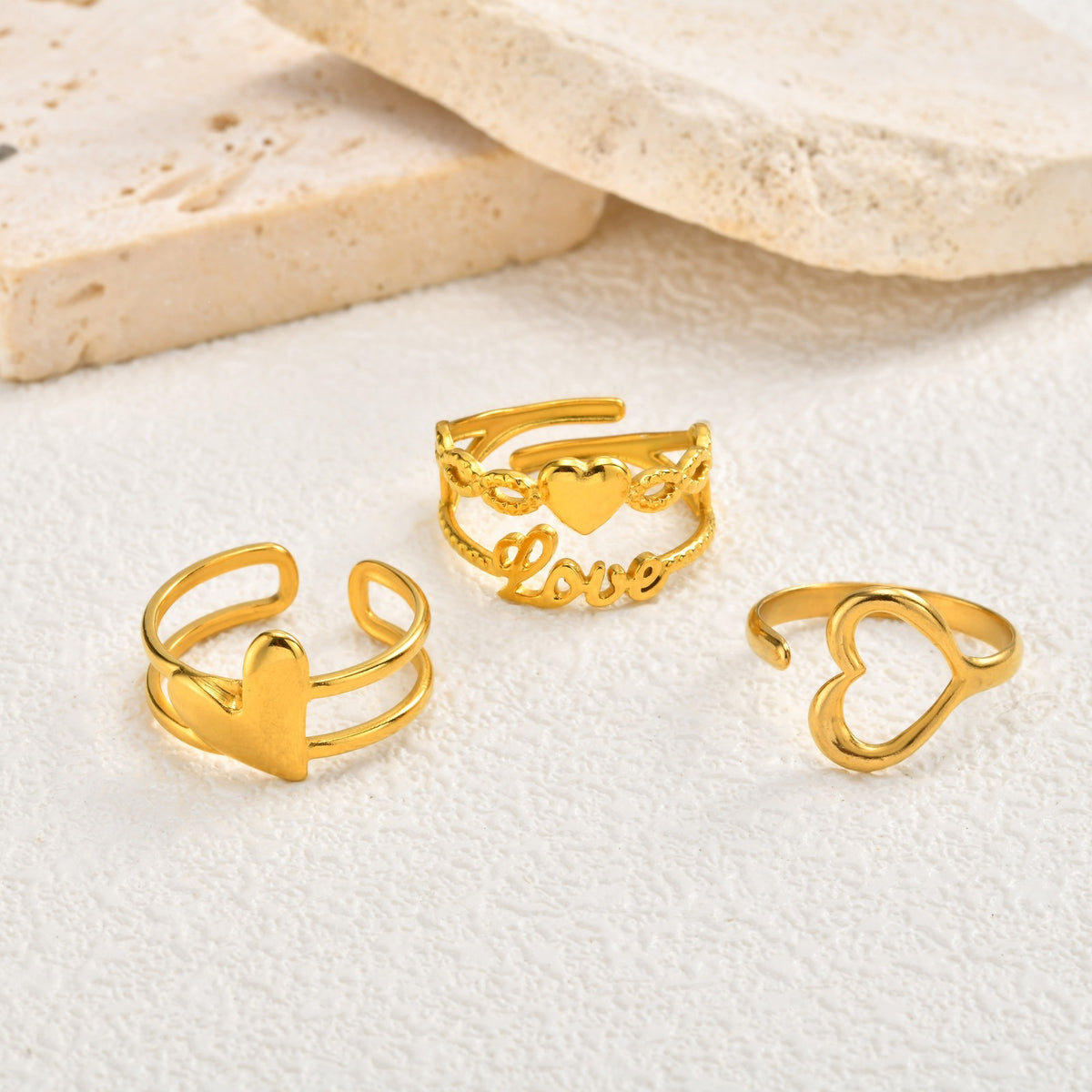 Love Ring Valentine's Day Wear Love Design Stainless Steel Heart Shape