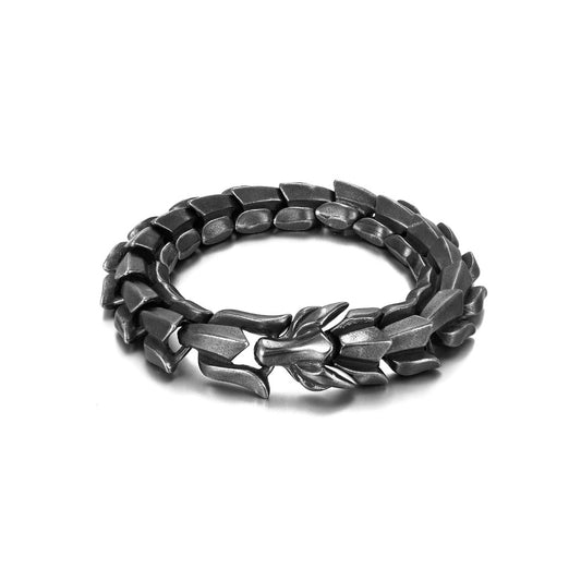 Planderful Mens Titanium Steel Keel Bracelet Customizable Punk Style Chain Jewelry