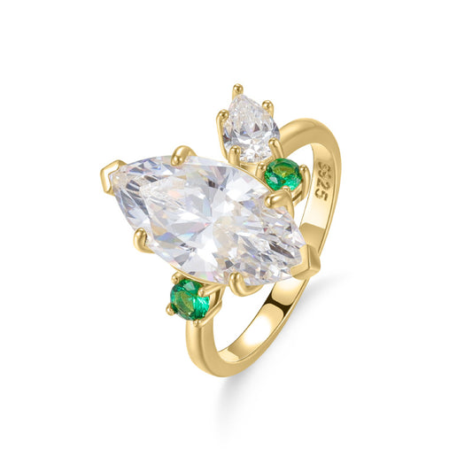 Niche 3.0 Carat Ring with Certificate S925 Sterling Silver Inlaid Horse Eye Moissanite